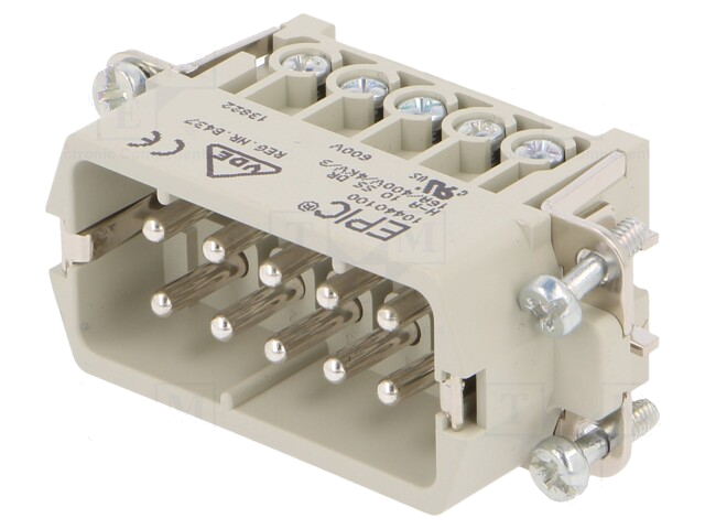 Connector: HDC; mannelijk; EPIC H-A; PIN: 10; 10+PE; maat H-A 10 Connector: HDC; mannelijk; EPIC H-A; PIN: 10; 10+PE; maat H-A 10